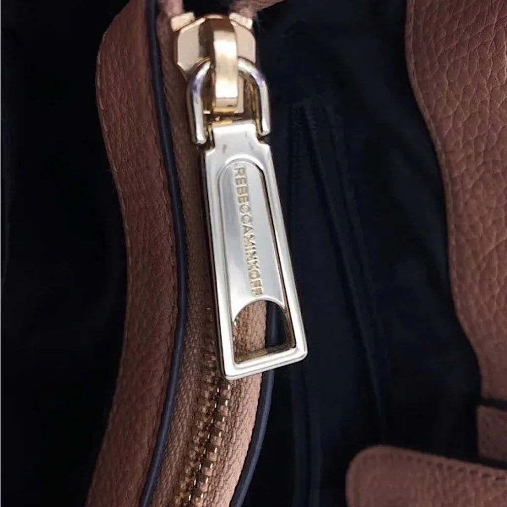 Rebecca Minkoff Peach Tan Pebbled Leather Satchel Bag Purse 🌺🌺 - Picture 9 of 15